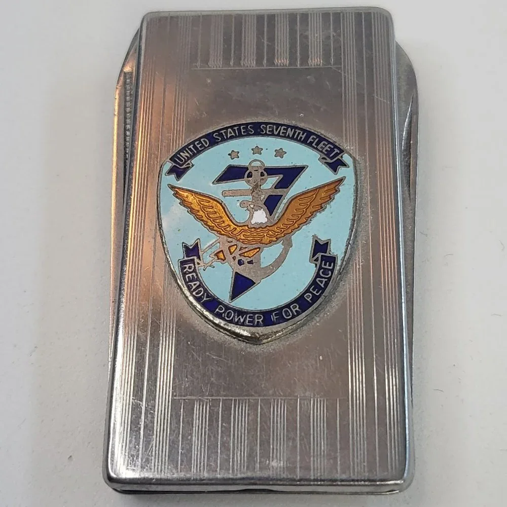 United States Seventh Fleet money clip with pull out nail file